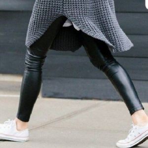 High Waisted Faux Leather Leggings